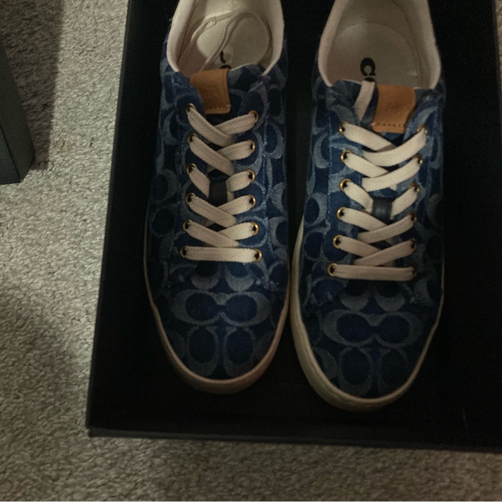 Coach Blue Patterned Loafers